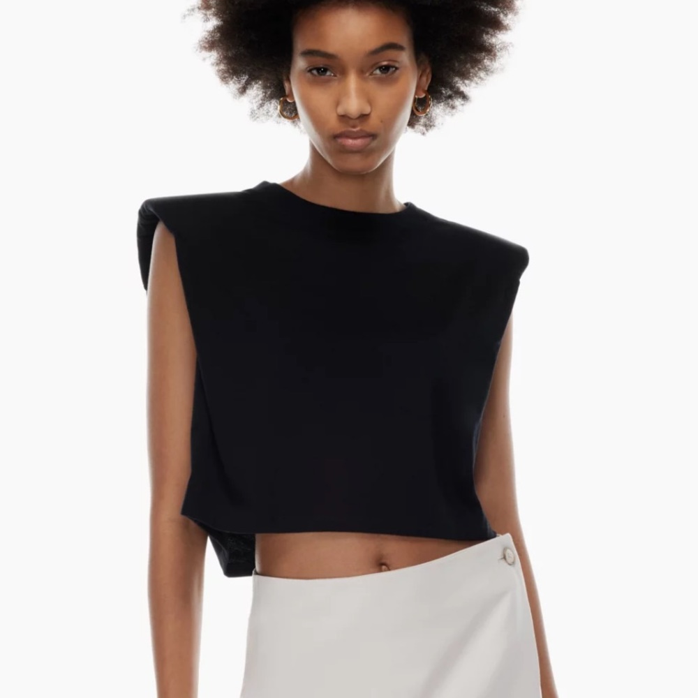Babaton shoulder pad tank black